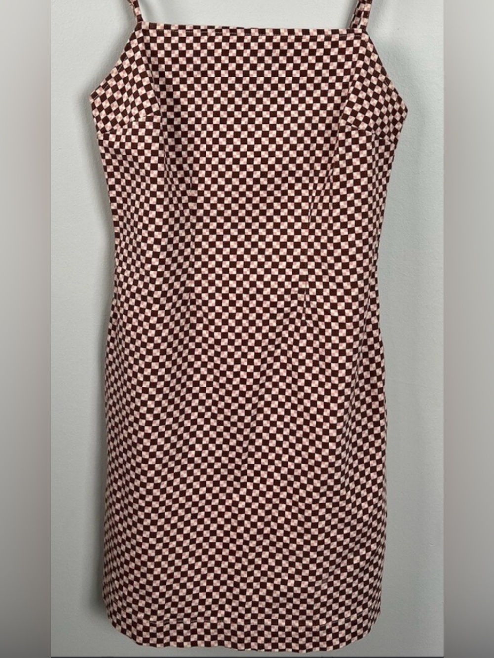 Levi’s Women’s XL Danny Retro 90’s checkered mini dress square neck strappy